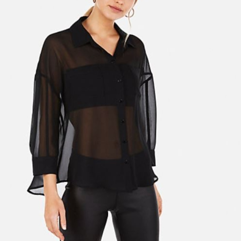 NWT Express sheer button-up. Size XS